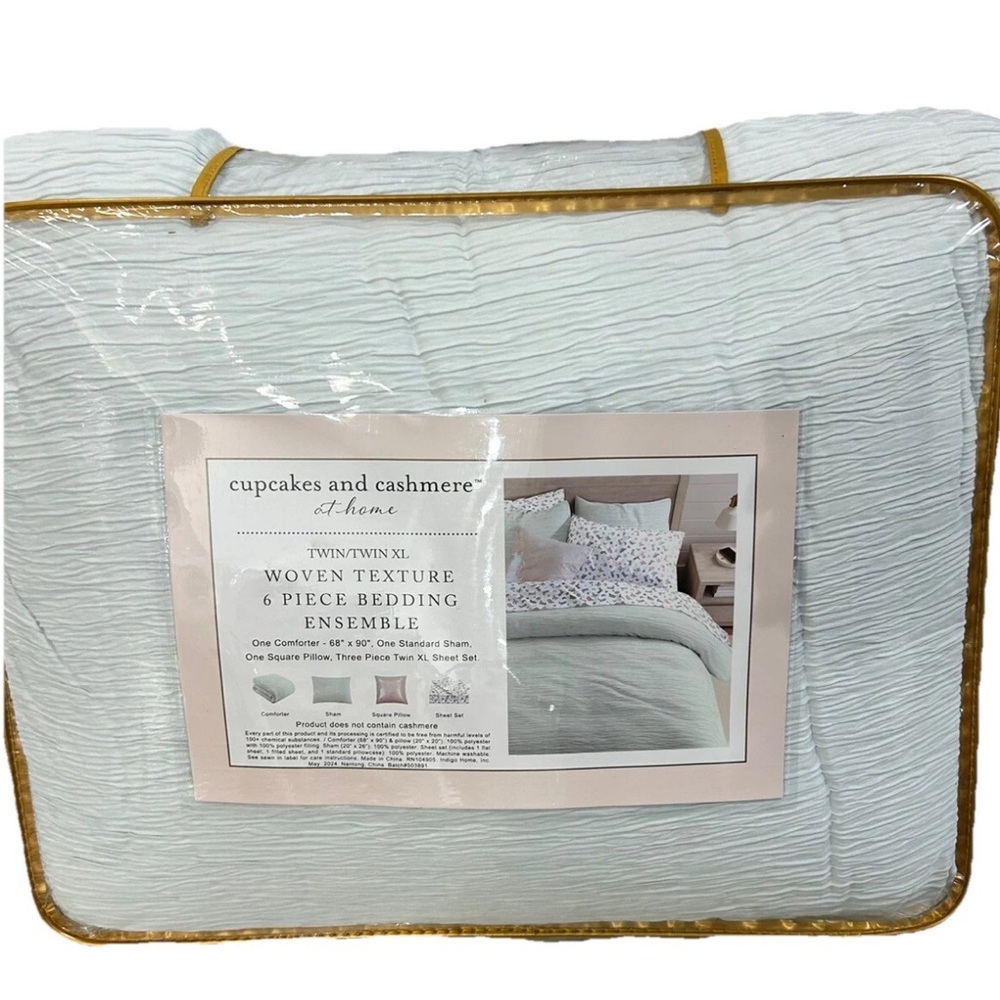 Cupcakes and Cashmere Blue  Comforter Set with Sequin Pillow and Western Theme